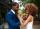 Bride and groom with pulled pork sandwiches